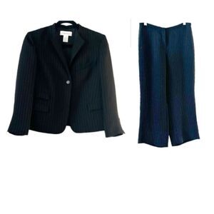 Calvin Klein Black Pinstripe Pantsuit